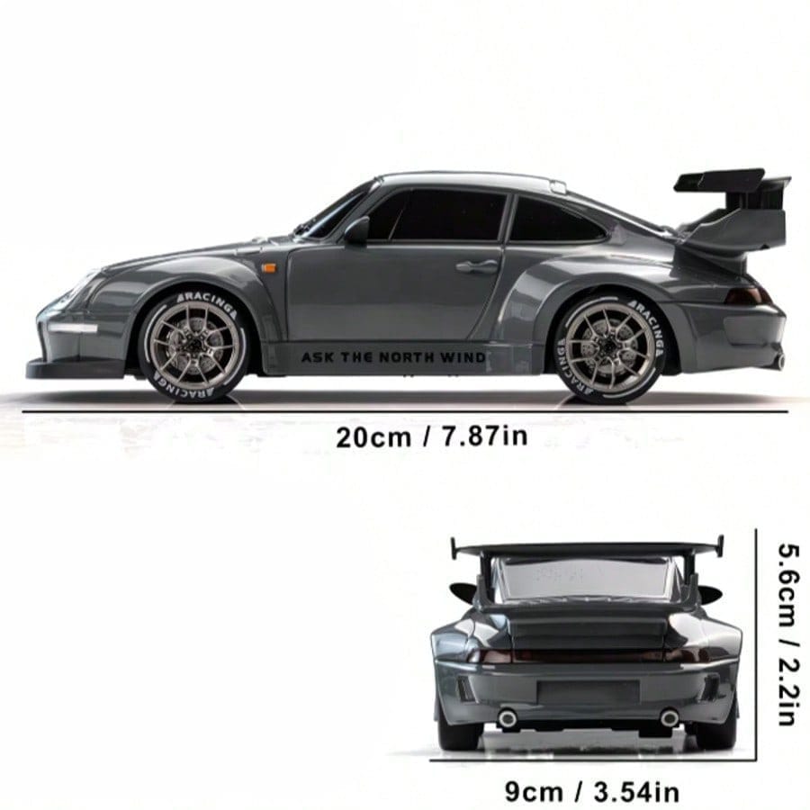 1:24 Remote Control Drift Car With LED Lights, High Speed Drift Racing Car Toy Gift For Boys And Girls, Grey