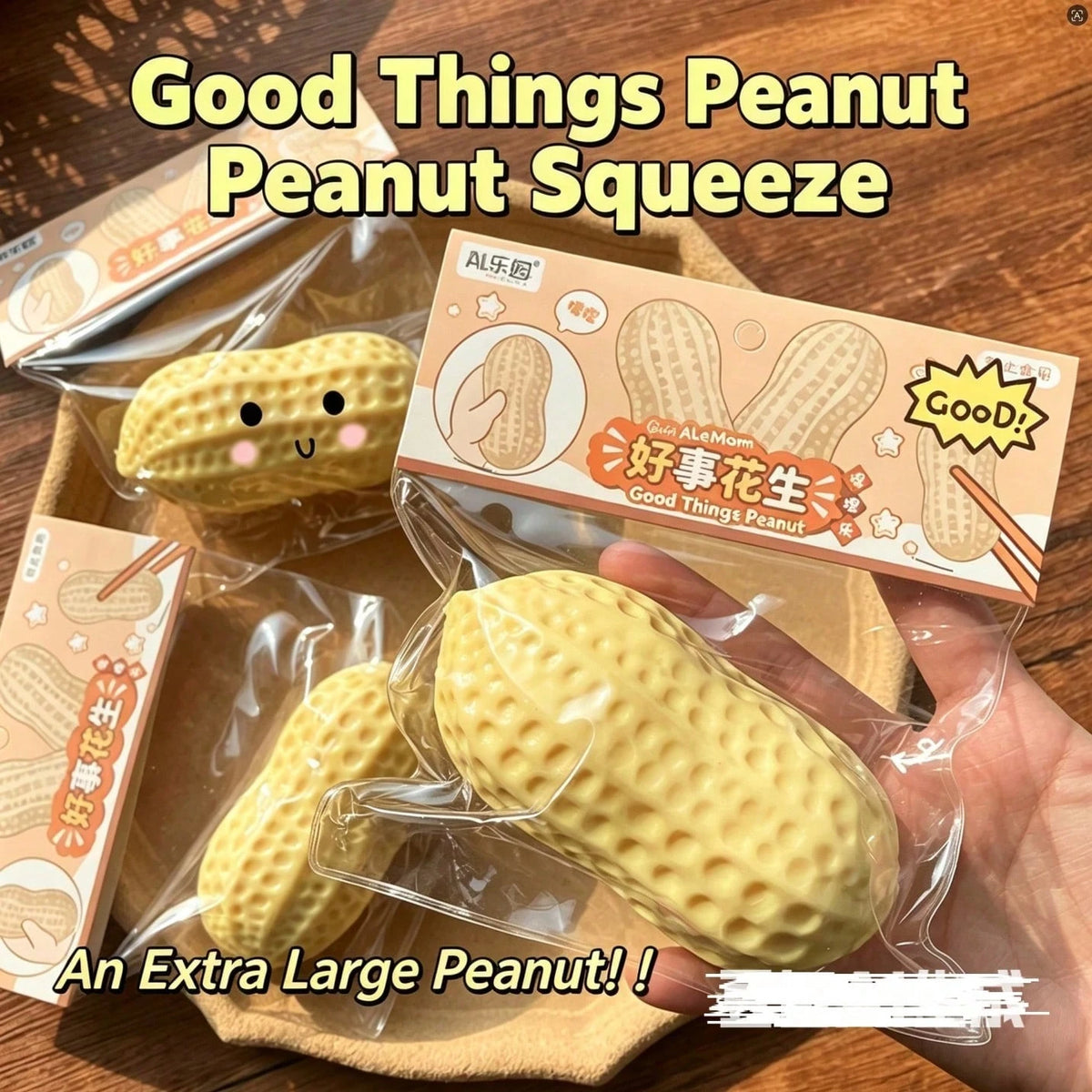 1/2Pcs Good Luck Peanut Squeeze Toy, TPR Realistic Slow Rebound Stress Relief Fidget Toy, Sensory Anxiety Relief Squishy For Kids Teens Adults, Portable Desk Toy For Office School Party, Ideal Holiday