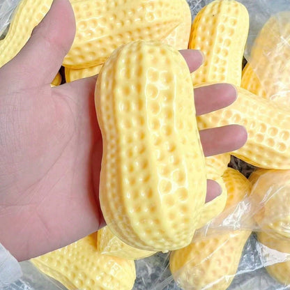 1/2Pcs Good Luck Peanut Squeeze Toy, TPR Realistic Slow Rebound Stress Relief Fidget Toy, Sensory Anxiety Relief Squishy For Kids Teens Adults, Portable Desk Toy For Office School Party, Ideal Holiday