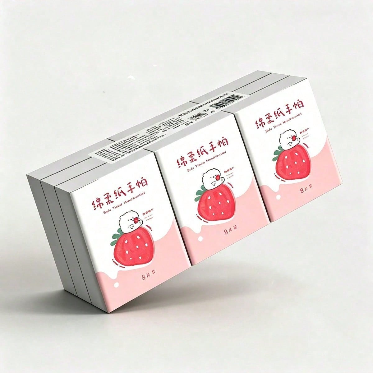 1/3/9/18/36 Pack New Strawberry Patterned Handkerchief Tissue, Mini Bag 3-Layer 8-Piece Handkerchief Tissue, Portable Small Bag Tissue, Student Pocket Tissue, Essential For Returning To School