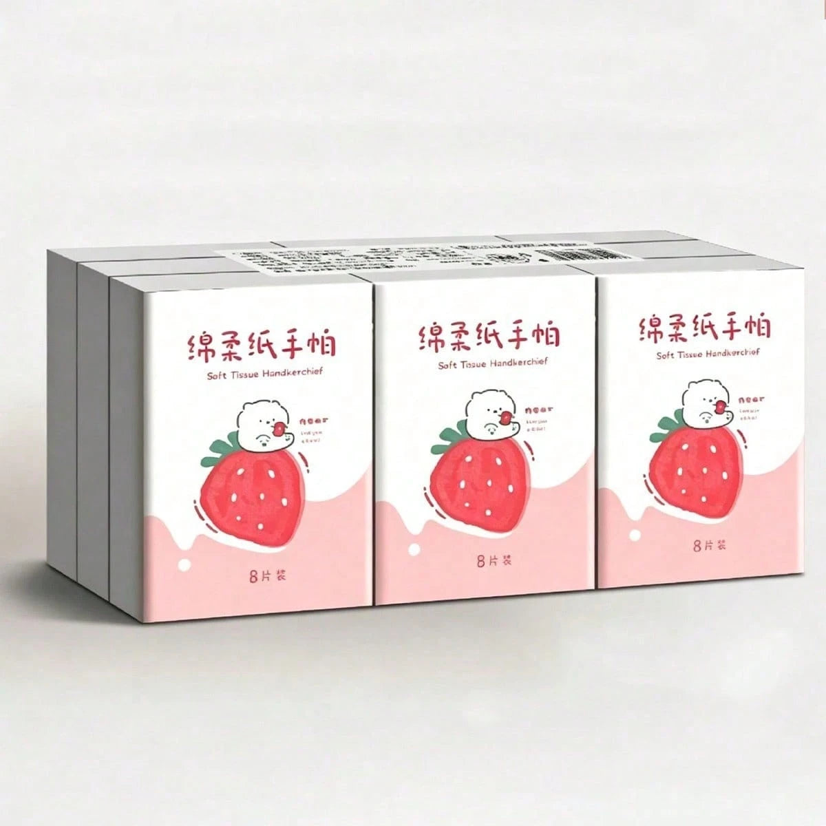 1/3/9/18/36 Pack New Strawberry Patterned Handkerchief Tissue, Mini Bag 3-Layer 8-Piece Handkerchief Tissue, Portable Small Bag Tissue, Student Pocket Tissue, Essential For Returning To School