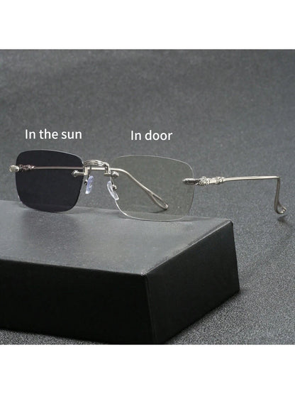 1 Pair Unisex Photochromic Computer Glasses, Suitable For Indoor Use And Outdoor Halloween Looks Street Style And Suit For Sweater Jacket Sweatshirt Hoodie Leather Pants And Cargo Pants For Summer Bea