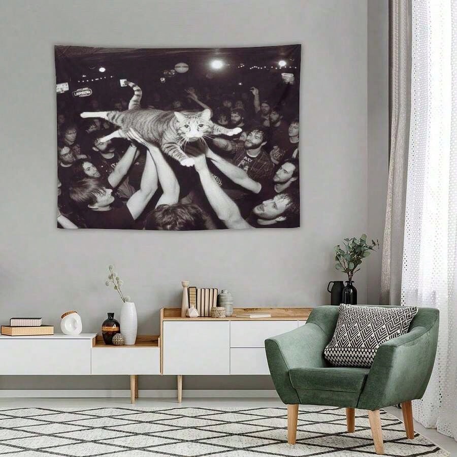 1 PC Interesting Animals Wall Tapestry, Polyester Personalized Tapestry, Suitable For University Dormitory Rooms, Living Rooms, Music Parties, Art Decoration Tapestry, Ideal Holiday Gift Giving, Insta