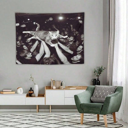 1 PC Interesting Animals Wall Tapestry, Polyester Personalized Tapestry, Suitable For University Dormitory Rooms, Living Rooms, Music Parties, Art Decoration Tapestry, Ideal Holiday Gift Giving, Insta