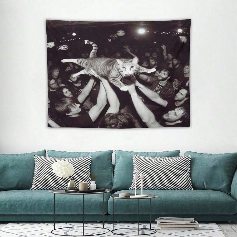 1 PC Interesting Animals Wall Tapestry, Polyester Personalized Tapestry, Suitable For University Dormitory Rooms, Living Rooms, Music Parties, Art Decoration Tapestry, Ideal Holiday Gift Giving, Insta