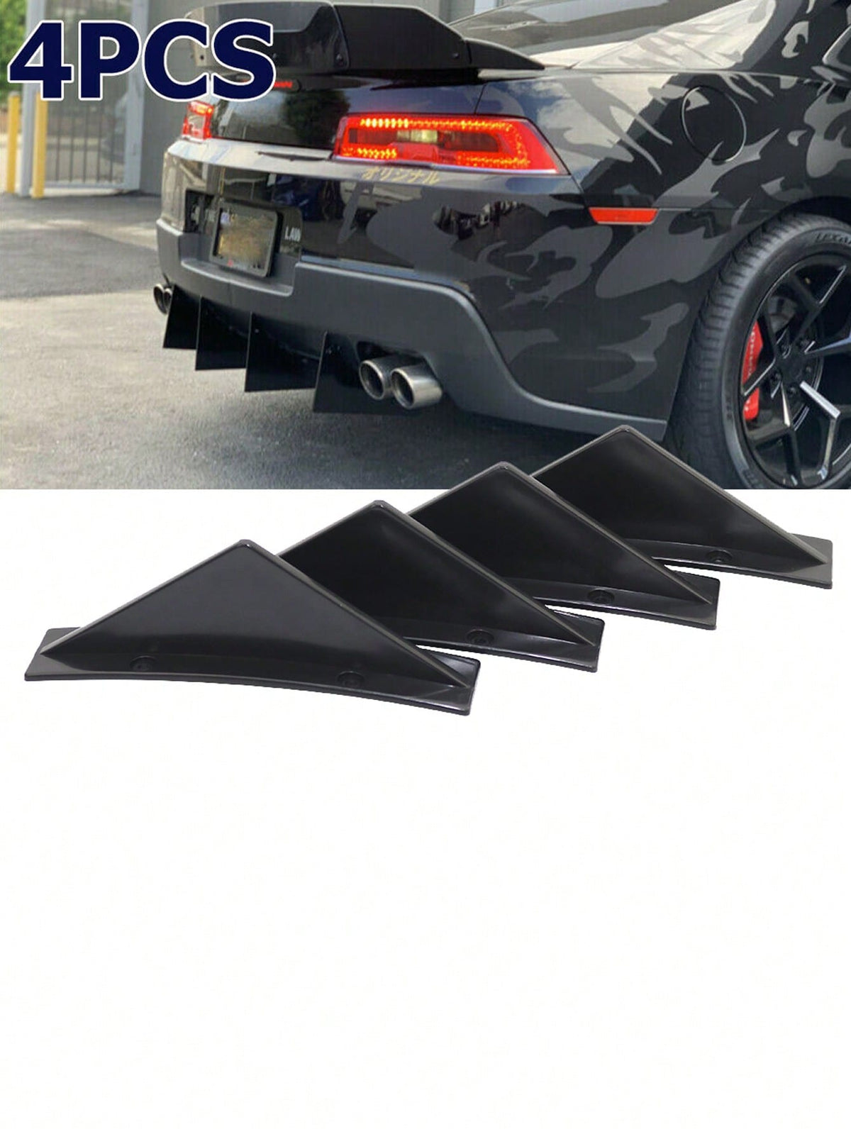 1 Set Black ABS Car Rear Bumper Spoiler Diffuser