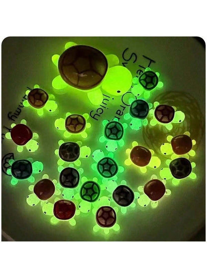10/30/50pcs Set DIY Mini Turtle Figurines, Glow In The Dark Mini Resin Turtle Toys, Small Glowing Marine Animals For Holiday Gifts, Stocking Stuffers, Party Favors, Pranks, Landscape Garden Decor, Min