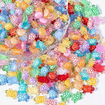 10/30/50pcs Set DIY Mini Turtle Figurines, Glow In The Dark Mini Resin Turtle Toys, Small Glowing Marine Animals For Holiday Gifts, Stocking Stuffers, Party Favors, Pranks, Landscape Garden Decor, Min