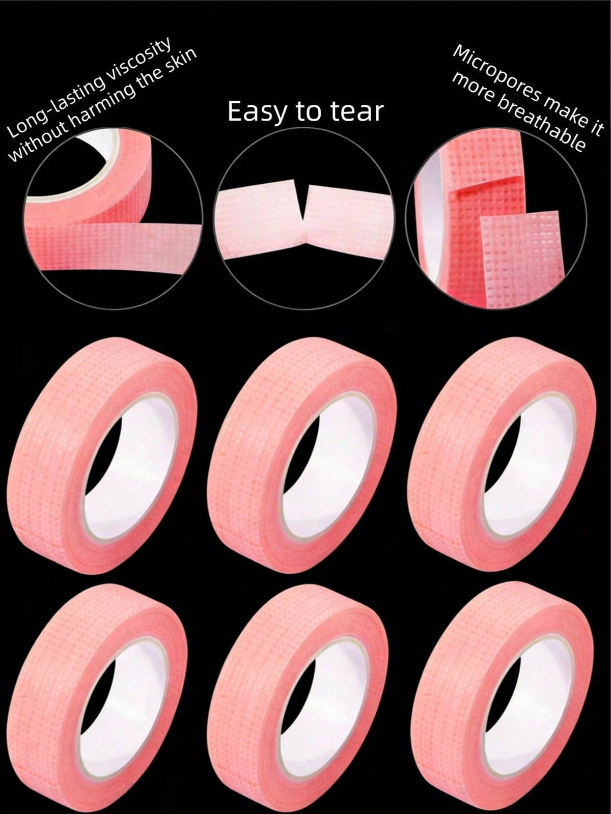 12/6/3/1 Rolls Eyelash Tape, Pink Purple Green Blue White Breathable Microporous Eyelash Extension Tape, Eyelash Lifting Tape, Breathable Hypoallergenic Eyelash Isolation Eye Patches, Eye Makeup Acces