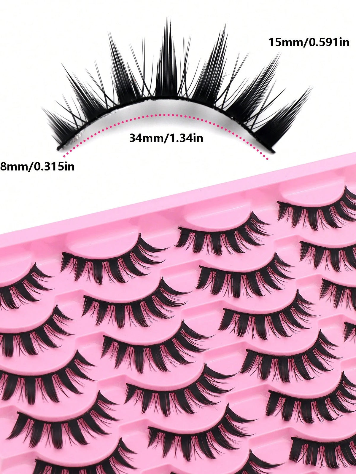 14 Pairs Manga Little Devil Style False Eyelashes, Japanese Cosplay Thick Exaggerated False Eyelashes Extension, Spiky Cartoon Dramatic Look, Black Stem False Eyelashes, Soft Natural, Lightweight Comf