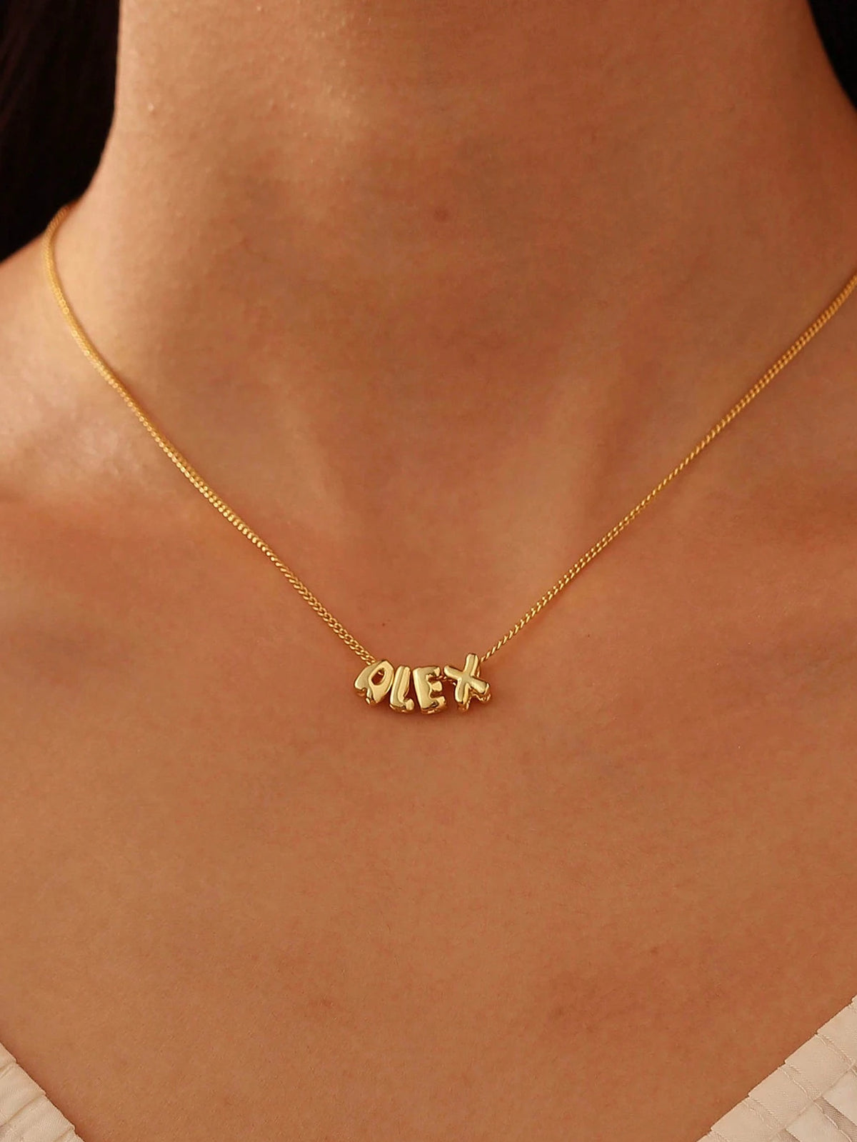 1pc 3D Bubble Name Necklace, Bubble Initial Charm Personalized Jewelry Gift, Customized Nameplate Necklace For Her, Mom, Girlfriend, Suitable For Wedding, Valentine's Day, Mother's Day, Graduation, Bi