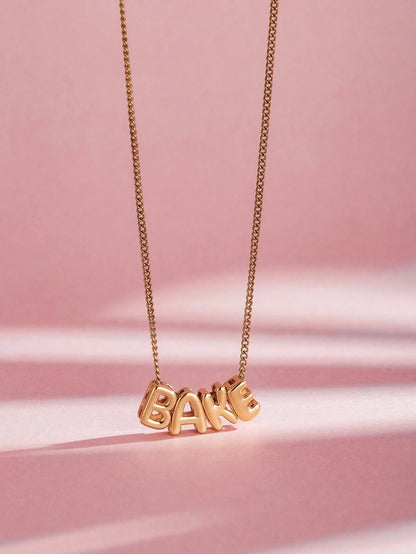 1pc 3D Bubble Name Necklace, Bubble Initial Charm Personalized Jewelry Gift, Customized Nameplate Necklace For Her, Mom, Girlfriend, Suitable For Wedding, Valentine's Day, Mother's Day, Graduation, Bi