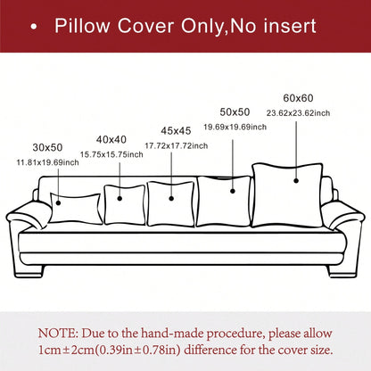 1pc Bohemian Striped Pillow Case (Does Not Include Pillow Core) Soft Corduroy Embossed 3D Stripe Solid Color Decorative Cushion Cover, Suitable For Sofa, Bedroom, Bed, Daily Use Throughout All Four Se