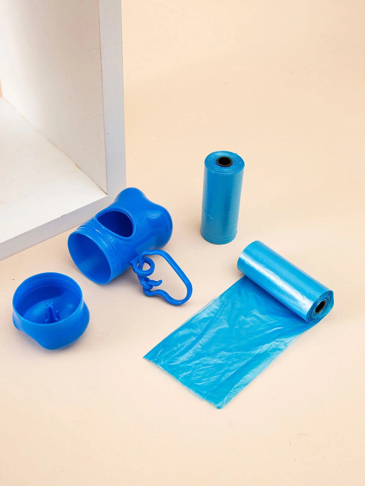 1pc Bone Shaped Dog Waste Pickup Tool + 2 Rolls/30pcs Disposable Solid Color Dog Poop Bags, Portable Outdoor Cleaning Kit (Garbage Bag Dimension: 30x22cm)