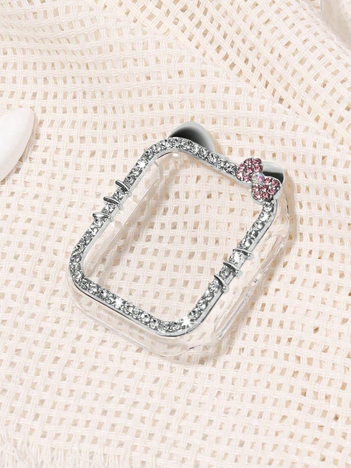 1pc Cartoon Cat Design Case, No Screen Protector, Direct Touch Screen With No Delay, Sparkling Rhinestone Decor, Compatible With Apple Watch SE/8/7/6/5/4/3/2/1, 40/41/44/45/38/42/44/46mm, Shockproof/S