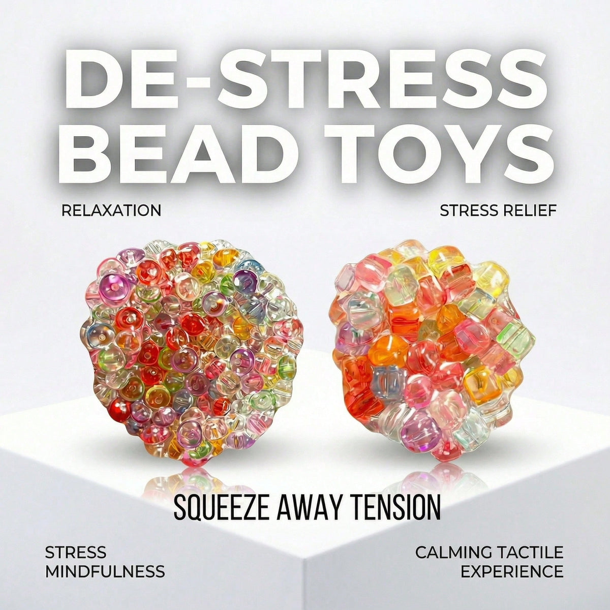 1pc Colorful Mesh Squeeze Ball With Finger Beads, Soft Touch Sensory Stress Relief Toy, Anxiety Relief Mindfulness Toy, Suitable For Children And Adults, Wedding Season Mother's Day Gift
