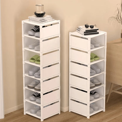 1pc Dust-Proof Single-Row Multi-Tier Shoe Rack, Entryway Furniture Shoe Organizers,Easy To Assemble And Move, Suitable For Entryway, Closet, Living Room, Bedroom