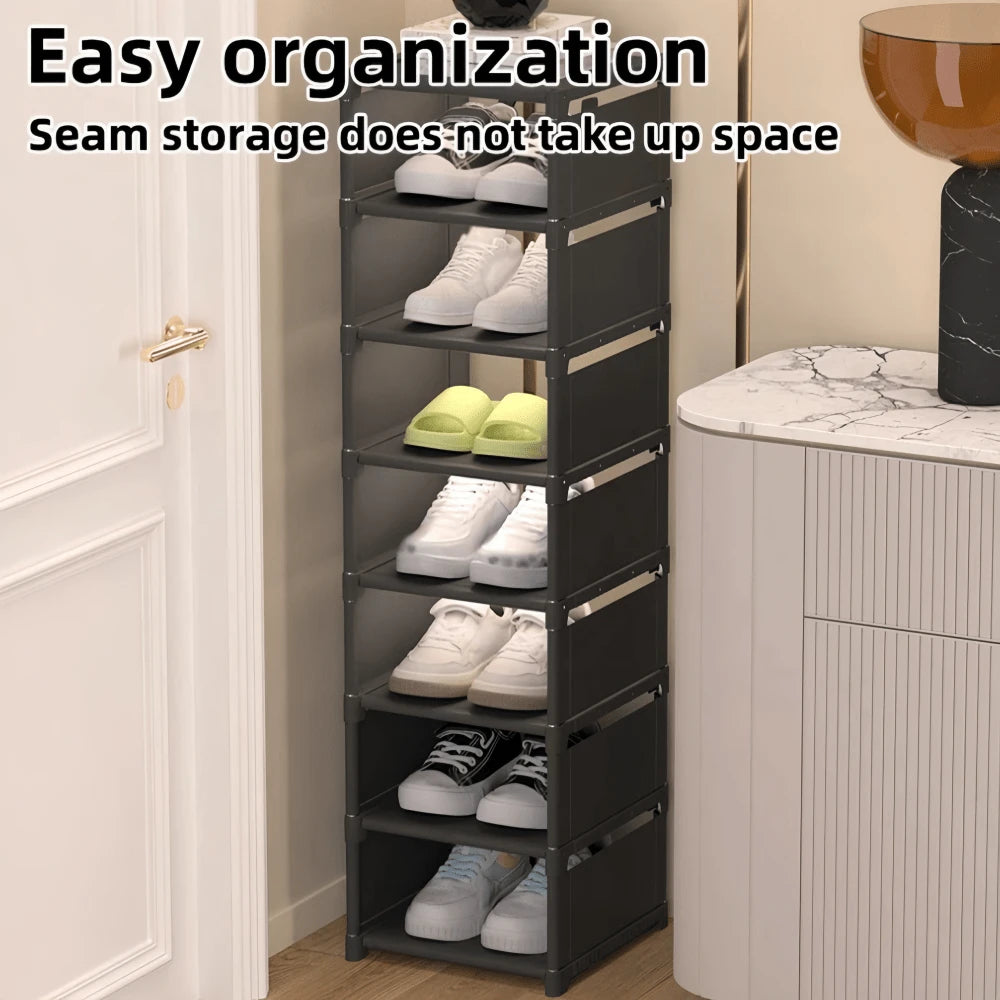 1pc Dust-Proof Single-Row Multi-Tier Shoe Rack, Entryway Furniture Shoe Organizers,Easy To Assemble And Move, Suitable For Entryway, Closet, Living Room, Bedroom