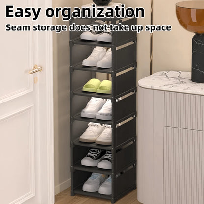 1pc Dust-Proof Single-Row Multi-Tier Shoe Rack, Entryway Furniture Shoe Organizers,Easy To Assemble And Move, Suitable For Entryway, Closet, Living Room, Bedroom