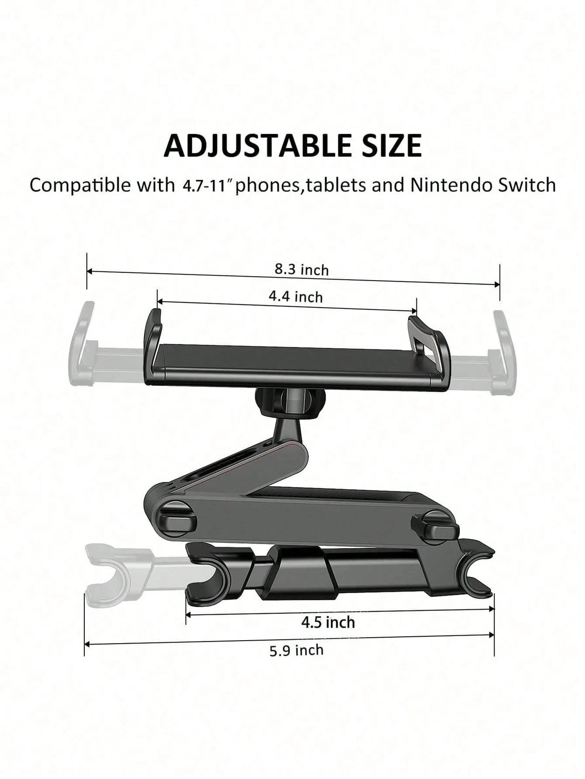 1PC Extendable Telescopic Arm, Flexible Length Adjustment, Fits Most Car Headrest Poles, Comforts Children During Long Trips