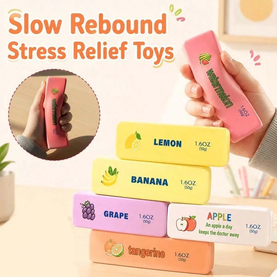 1pc Fruit Series Mini Butter Stick Squishy, Soft Q-Elastic Slow Rebound PU Stress Ball, Portable Pocket Decompression Toy, Perfect Gift And Desk Decor