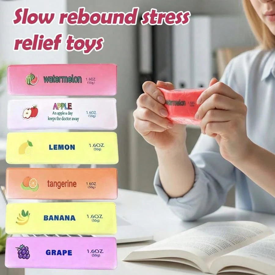 1pc Fruit Series Mini Butter Stick Squishy, Soft Q-Elastic Slow Rebound PU Stress Ball, Portable Pocket Decompression Toy, Perfect Gift And Desk Decor