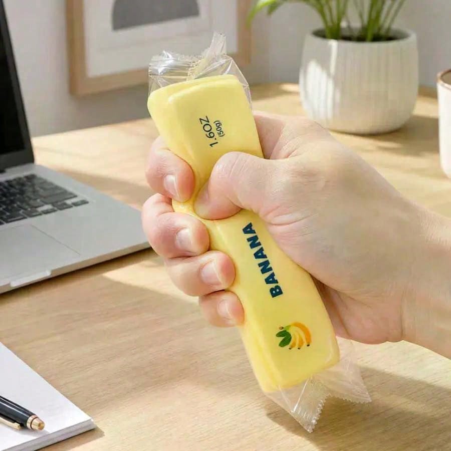 1pc Fruit Series Mini Butter Stick Squishy, Soft Q-Elastic Slow Rebound PU Stress Ball, Portable Pocket Decompression Toy, Perfect Gift And Desk Decor