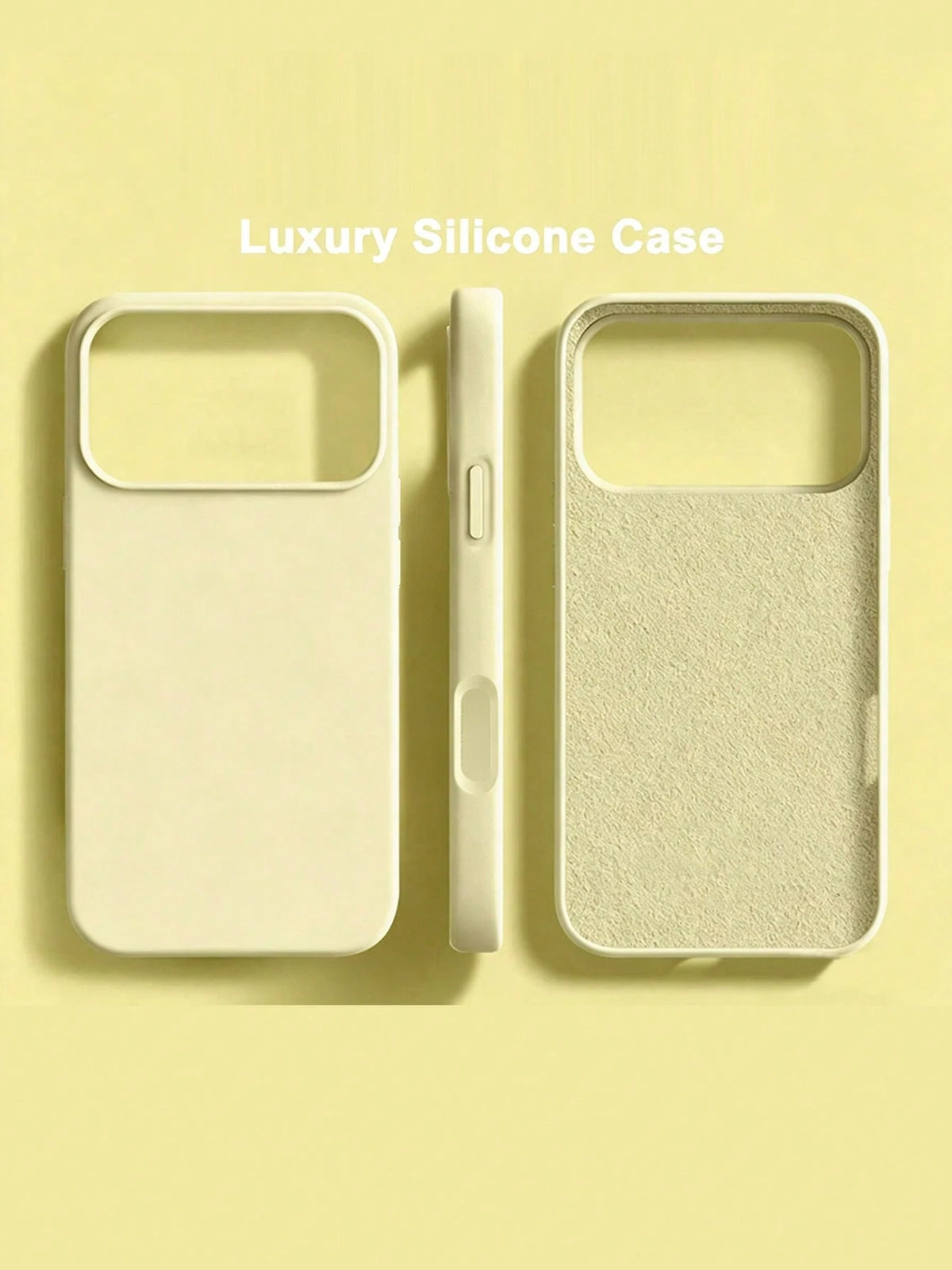 1pc Luxury Yellow Liquid Silicone Phone Case, Compatible With IPhone 17 Air 16 15 14 13 12 11 Pro Max Plus| Liquid Silicone| Ultra-Thin Shockproof Protective Case| Phone