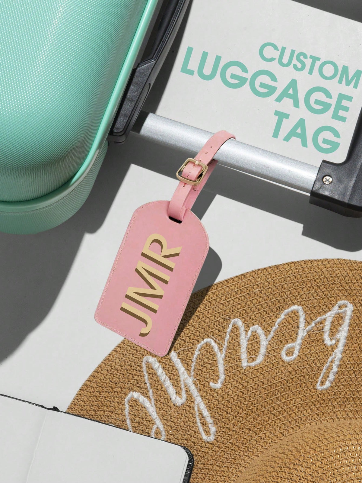 1pc Personalized Engraved Luggage Tag, Customized Name Address Tag For Suitcase Backpack, Vegan Leather Travel Bag Charm Keychain