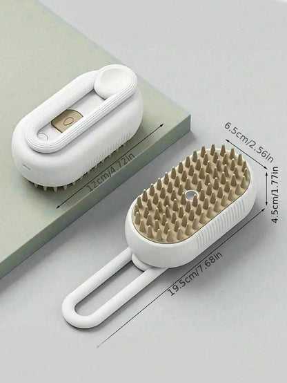 1pc Pet Steam Massage Brush, Universal For Cats & Dogs Floating Hair Cleaning Device, No-Wash Pet Steam Brush, No-Rinse Steam Massage Brush, One-Button Grooming, USB Rechargeable, Suitable For Cats &