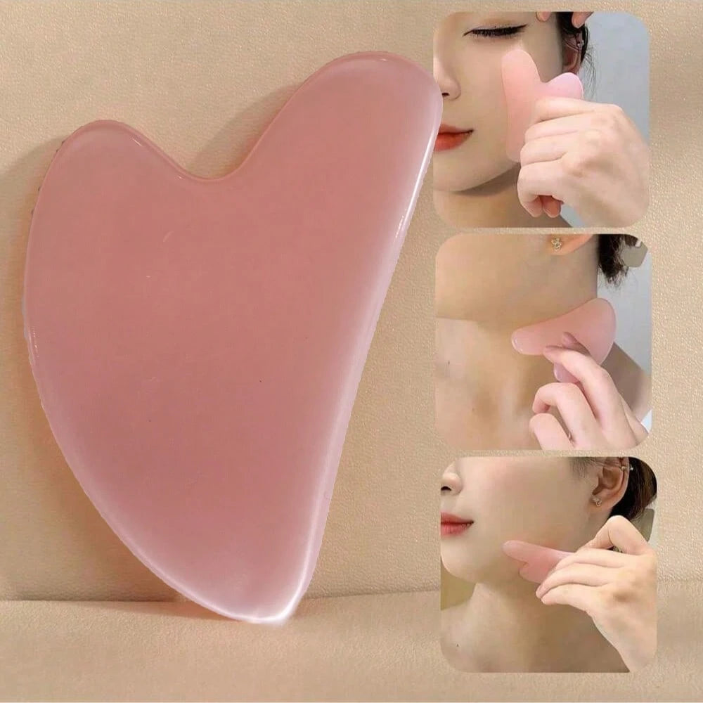 1pc Pink Guasha Massage Tool Set, Face And Body Massager Roller For Meridian Massage, Beauty Facial Lifting Care,Beauty,Skin Care Products,Spa,Self Care,Skin Care Tools,Face Care,Esthetician Supplies