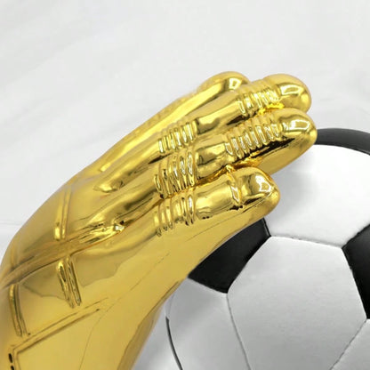 1pc Plastic Trophy, Goalkeeper Trophy, Golden Glove Shaped Football Competition Trophy, Suitable For Office