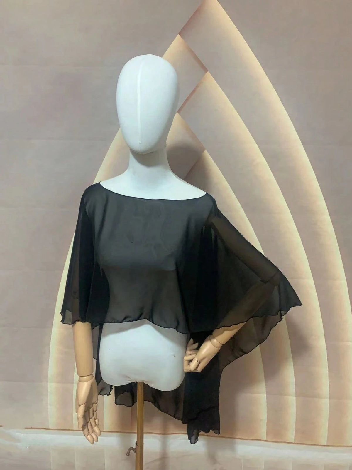 1pc Short Chiffon Bridal Cape, Women Pullover Shawl To Pair With Dress And Vest Fall Clothes For Women