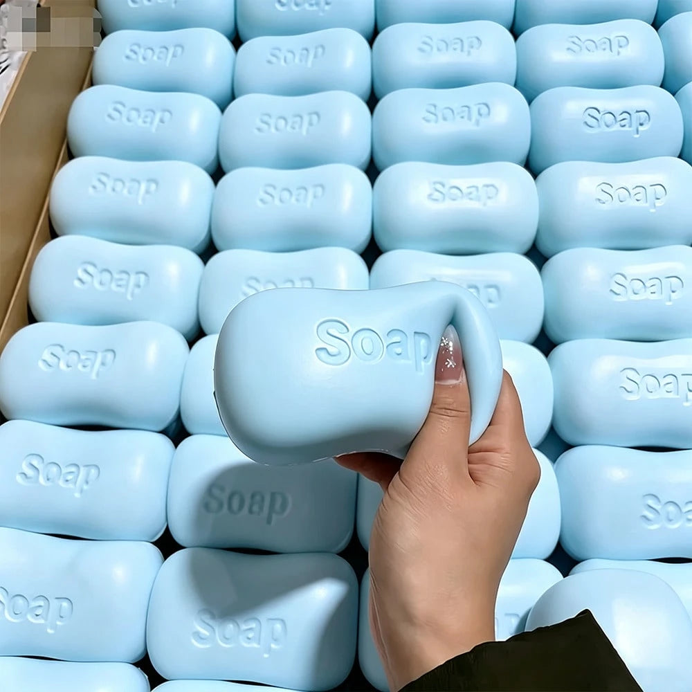1pc Soap-Shaped Slow Rebound PU Squishy Toy, Macaron Pink White Blue Soft Squeeze Stress Relief Toy, Cute Mini Realistic Soap Sensory Toy, Suitable For Children And Adults, Office Desk Anxiety Relief