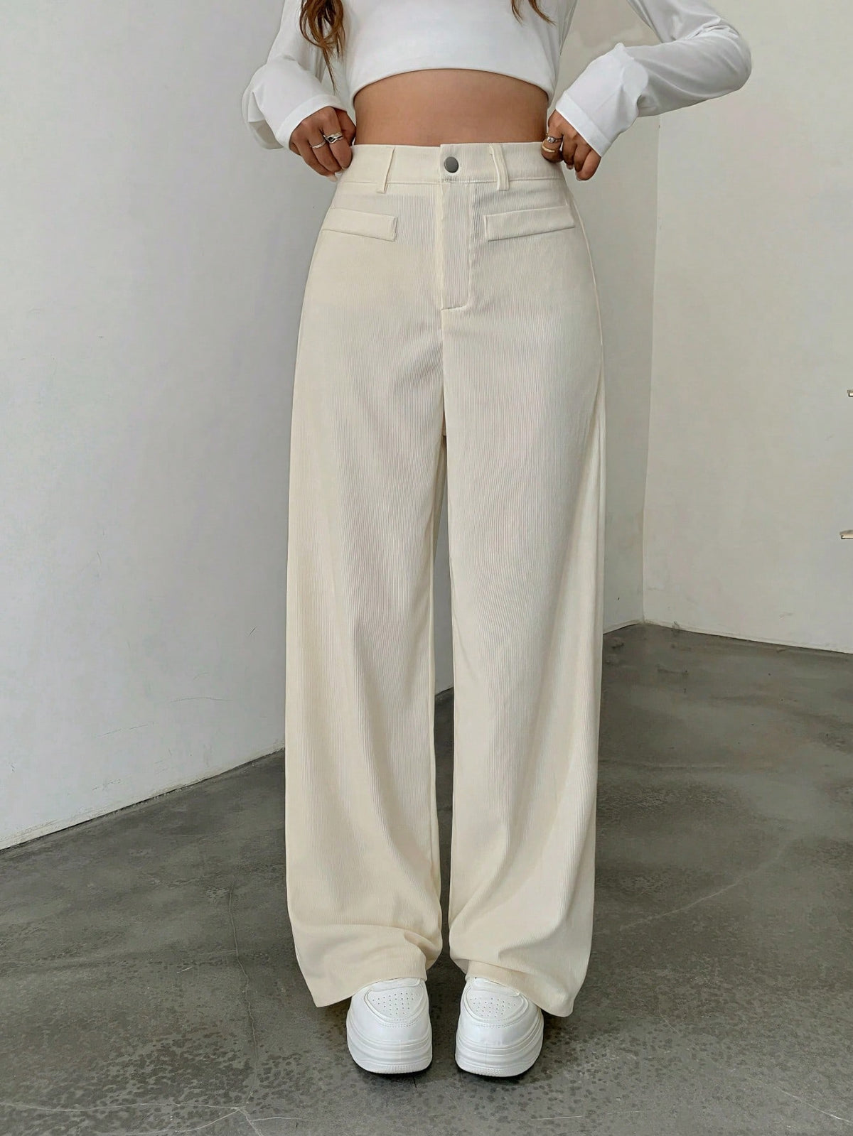 1pc Solid Color Polyester Button Pocket Zipper Pants, Suitable For Daily Wear In Spring, Autumn And Winter Brown, Smart Casual