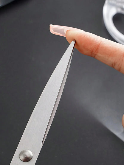 1pc Stainless Steel Clear Scissors, Simple Multi-Purpose Art Scissors For Office, School, Home Back To School