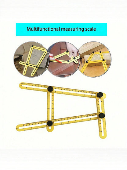 1pc Ultimate Multi Fold Ruler- Versatile Measuring Tool With Durable ABS Construction, Precision Four-Panel Design For Multi-Angle, Four-Sided & Corner Measurements, Compact Folding Option