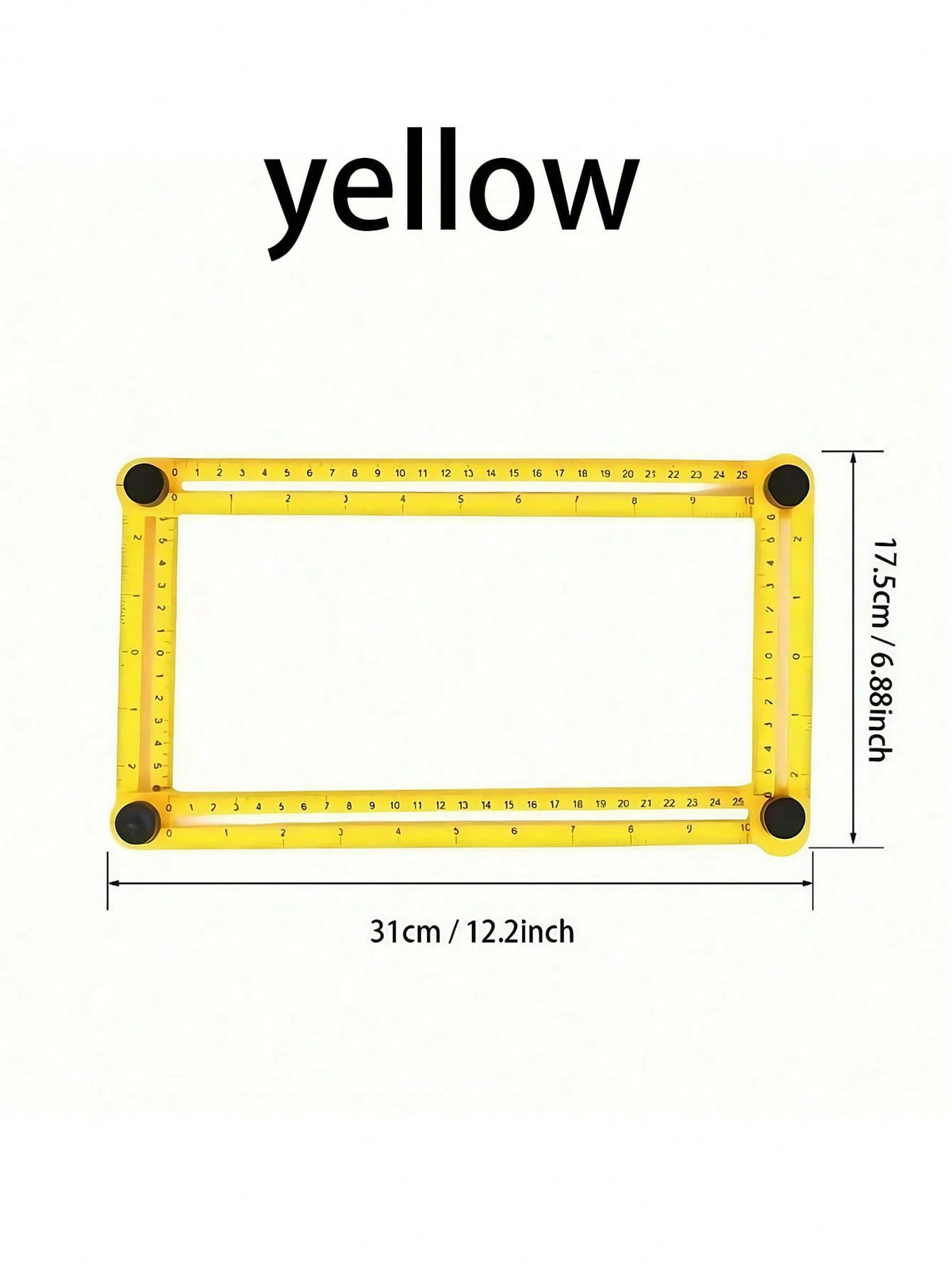1pc Ultimate Multi Fold Ruler- Versatile Measuring Tool With Durable ABS Construction, Precision Four-Panel Design For Multi-Angle, Four-Sided & Corner Measurements, Compact Folding Option