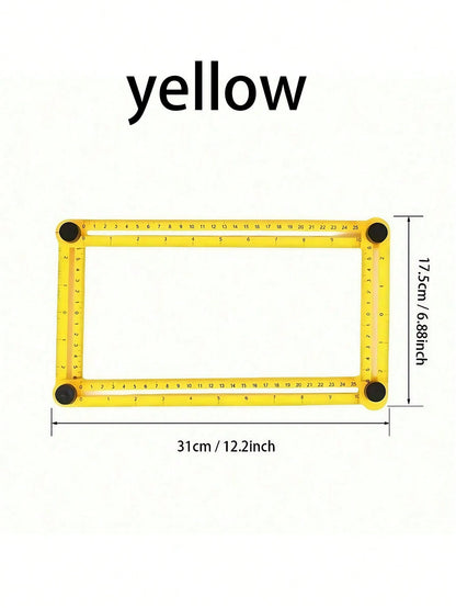 1pc Ultimate Multi Fold Ruler- Versatile Measuring Tool With Durable ABS Construction, Precision Four-Panel Design For Multi-Angle, Four-Sided & Corner Measurements, Compact Folding Option