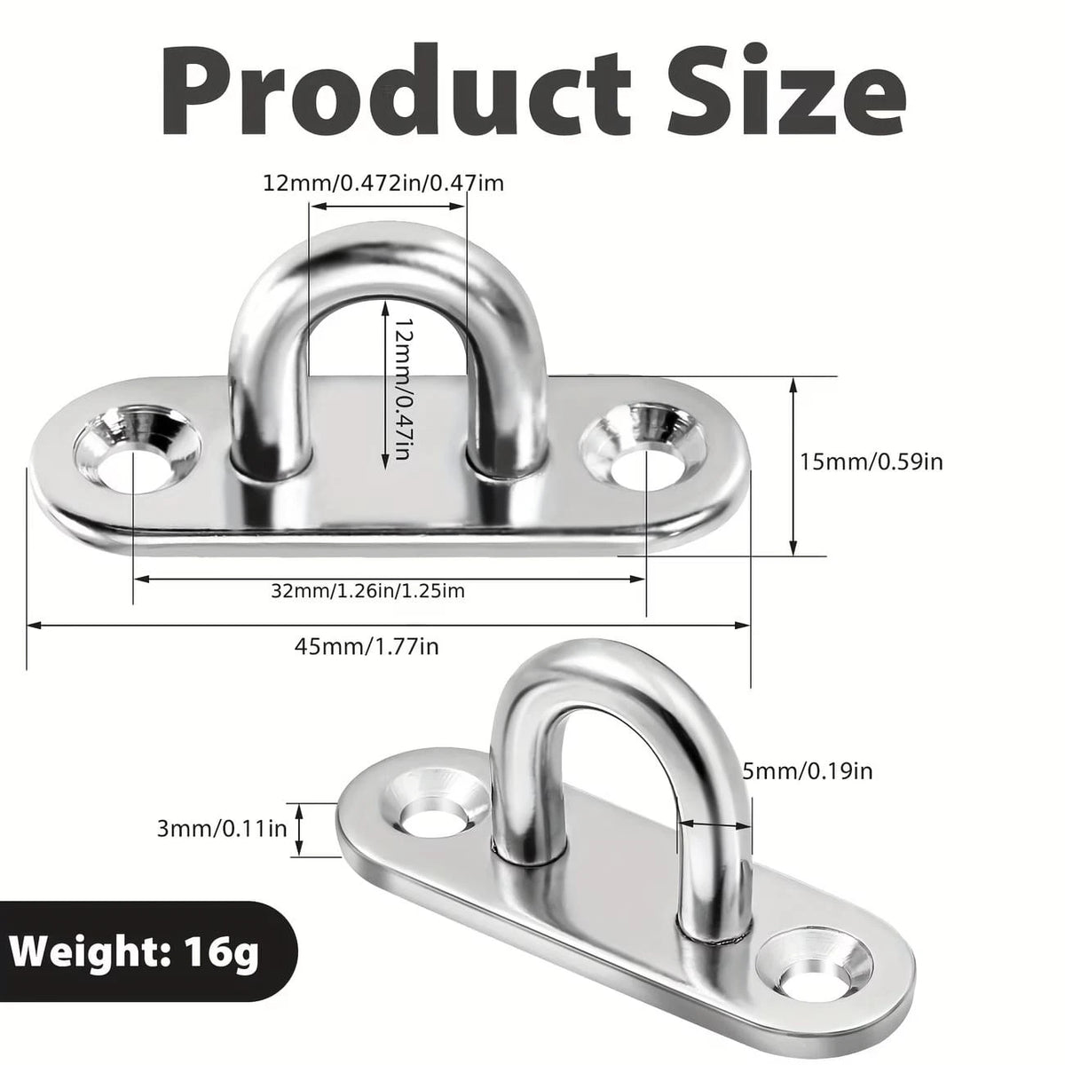 2/3/4/5/8 Sets Stainless Steel Thickened Ceiling Hanging Hooks, Heavy Duty Ceiling Suspension Hooks, Fan Pull Ring Hooks