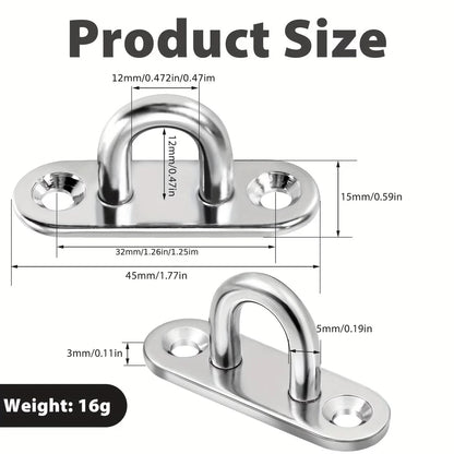 2/3/4/5/8 Sets Stainless Steel Thickened Ceiling Hanging Hooks, Heavy Duty Ceiling Suspension Hooks, Fan Pull Ring Hooks