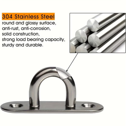 2/3/4/5/8 Sets Stainless Steel Thickened Ceiling Hanging Hooks, Heavy Duty Ceiling Suspension Hooks, Fan Pull Ring Hooks