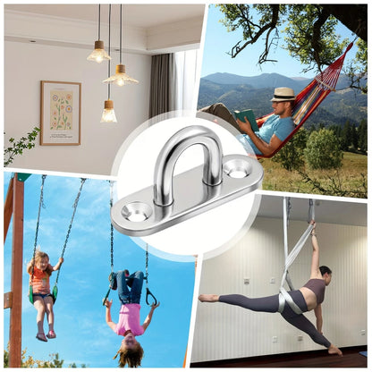 2/3/4/5/8 Sets Stainless Steel Thickened Ceiling Hanging Hooks, Heavy Duty Ceiling Suspension Hooks, Fan Pull Ring Hooks