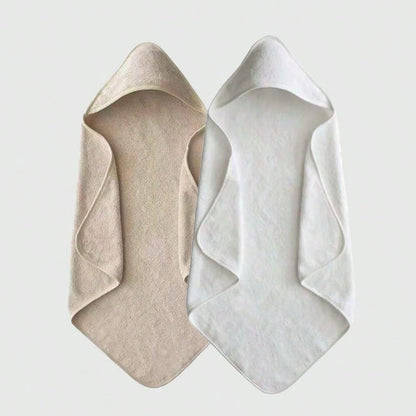 2pcs Baby Hooded Bath Towel, Super Soft Coral Fleece Absorbent Children's Solid Color Bathrobe, Newborn Baby Autumn/Winter Bath Cloak Robe, Machine Washable- Perfect Gift For Baby Shower