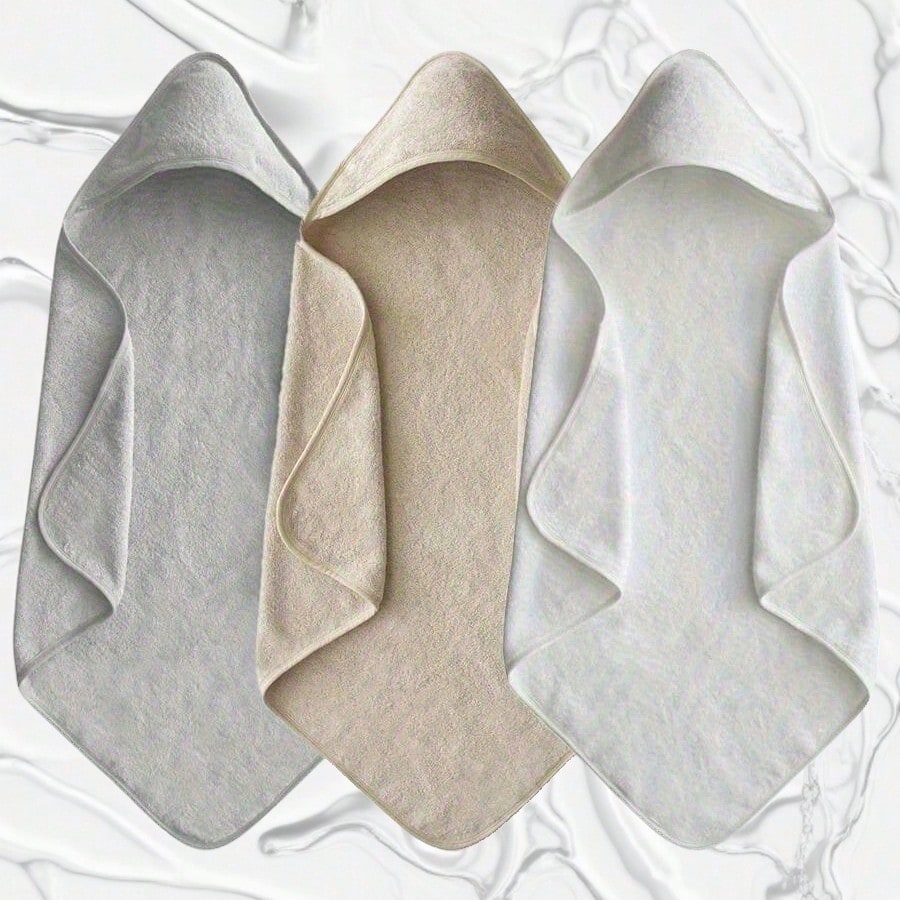 2pcs Baby Hooded Bath Towel, Super Soft Coral Fleece Absorbent Children's Solid Color Bathrobe, Newborn Baby Autumn/Winter Bath Cloak Robe, Machine Washable- Perfect Gift For Baby Shower