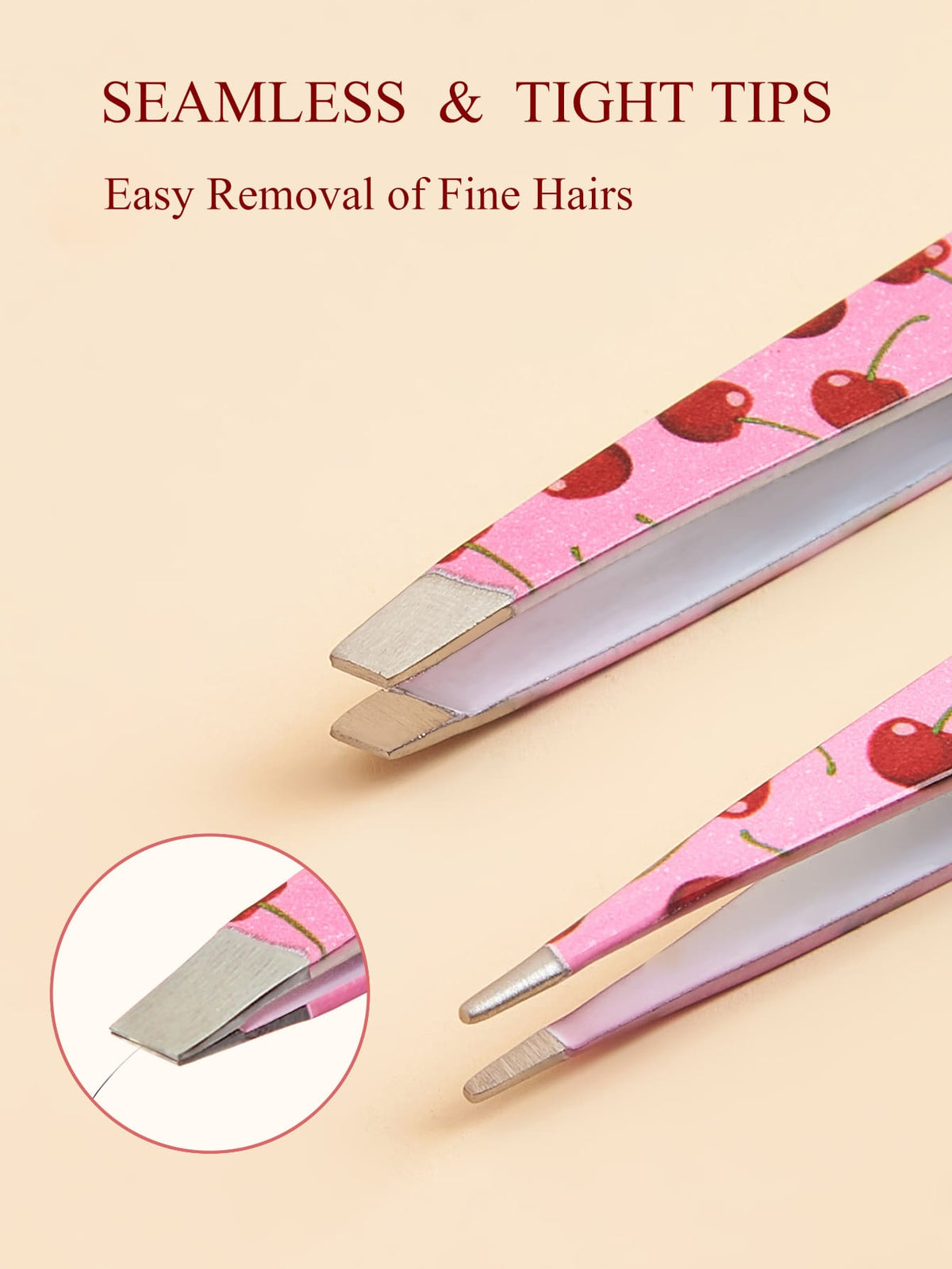 2pcs Fruit Print Tweezers, Cute & Practical Eyebrow Grooming Makeup Tool, High-Quality Stainless Steel Eyebrow Plucker, Suitable For Hair Removal, Picking And False Eyelashes, Nail Art Decoration, Eye
