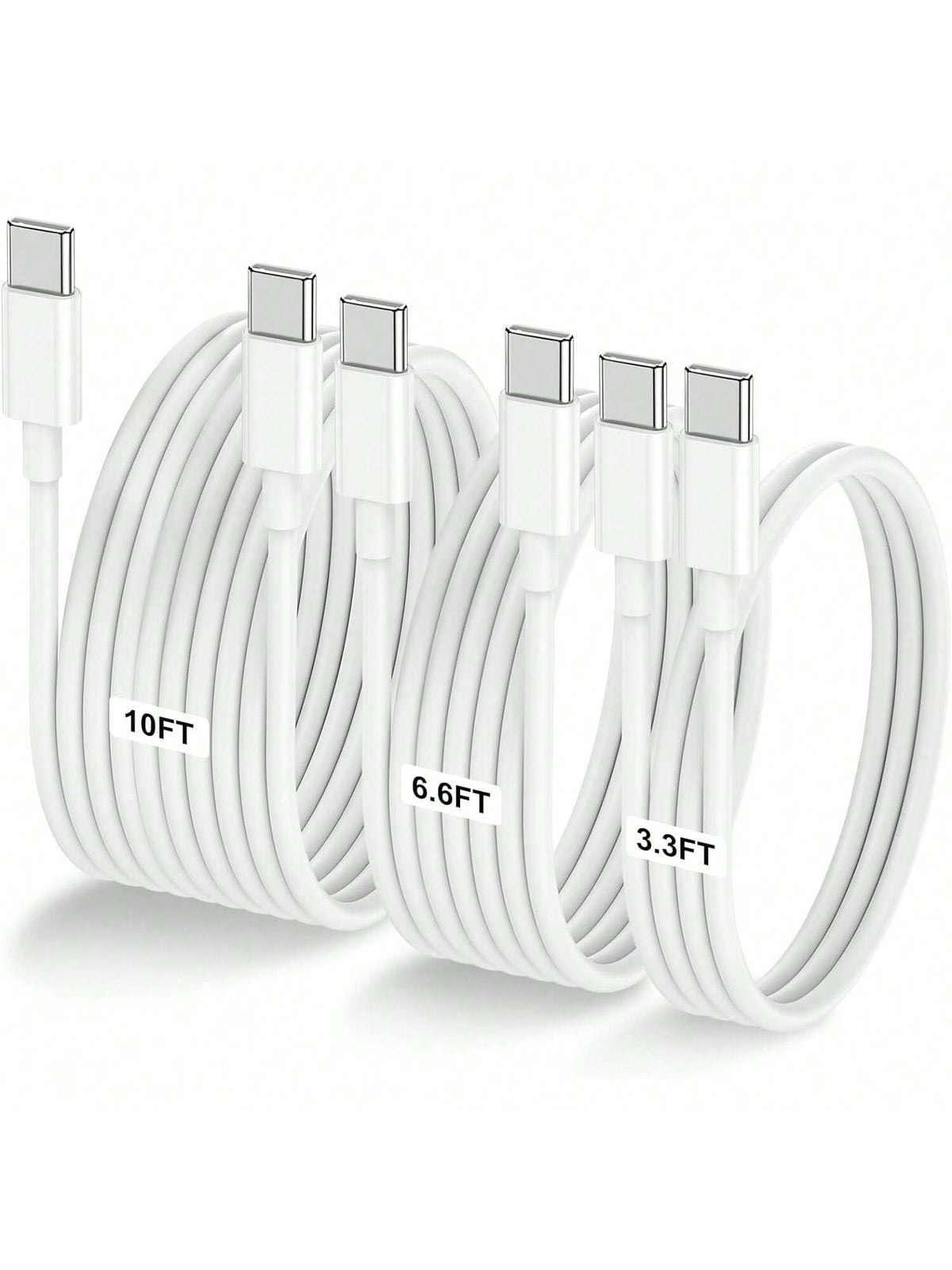 3.3ft/6.6ft/10ft USB-C To USB-C Charging Cable, USB-C Fast Charging Data Cable, USB-C Power Cord Compatible With IPhone 17 16 15 Pro Plus Pro Max, Galaxy S26 S25 S24 S23 S22, Pro/Air And More