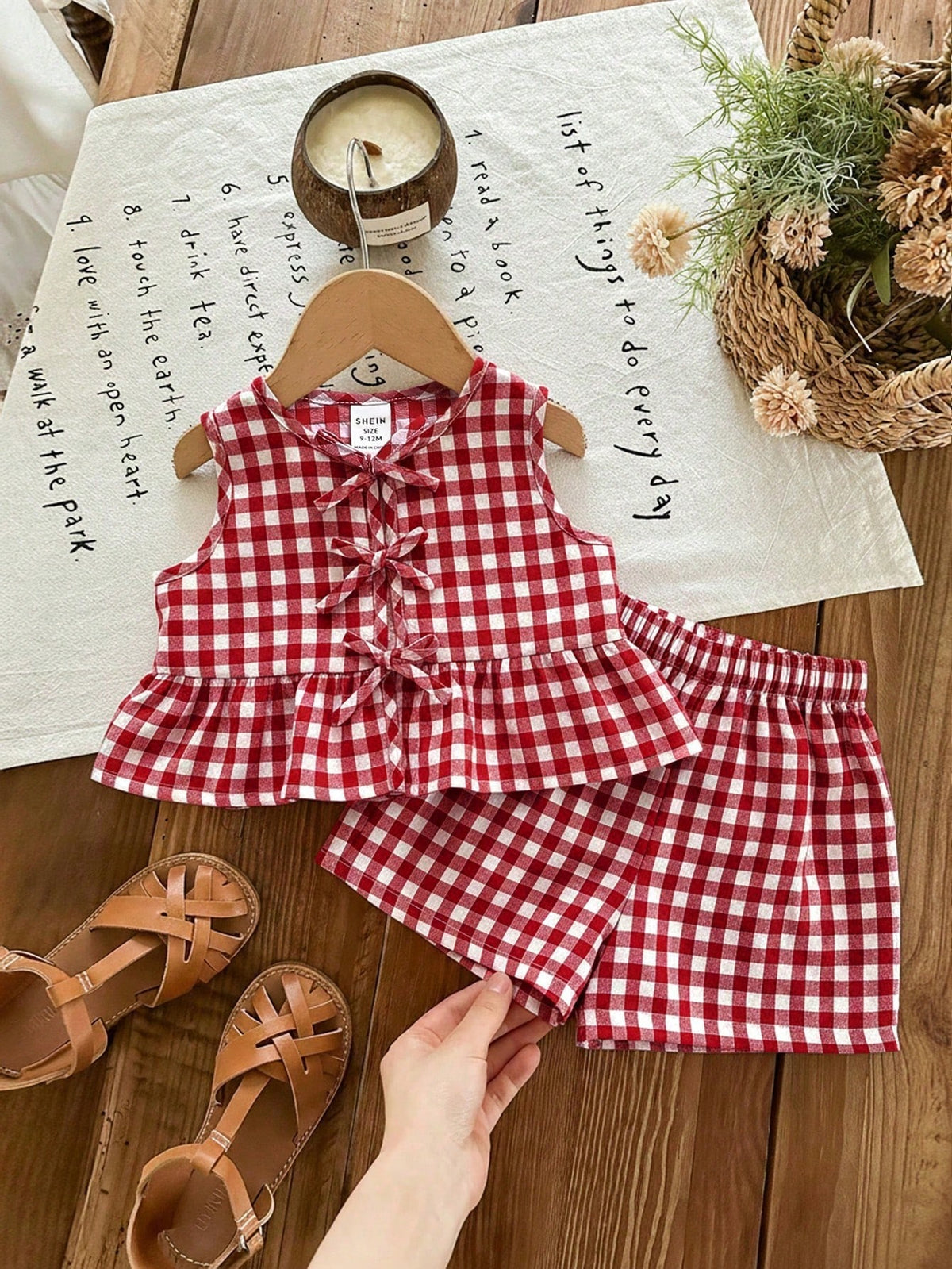 3 Sets, Get 1 Set Random. Baby Girl Knitted Striped Round Neck Vest And Shorts Set