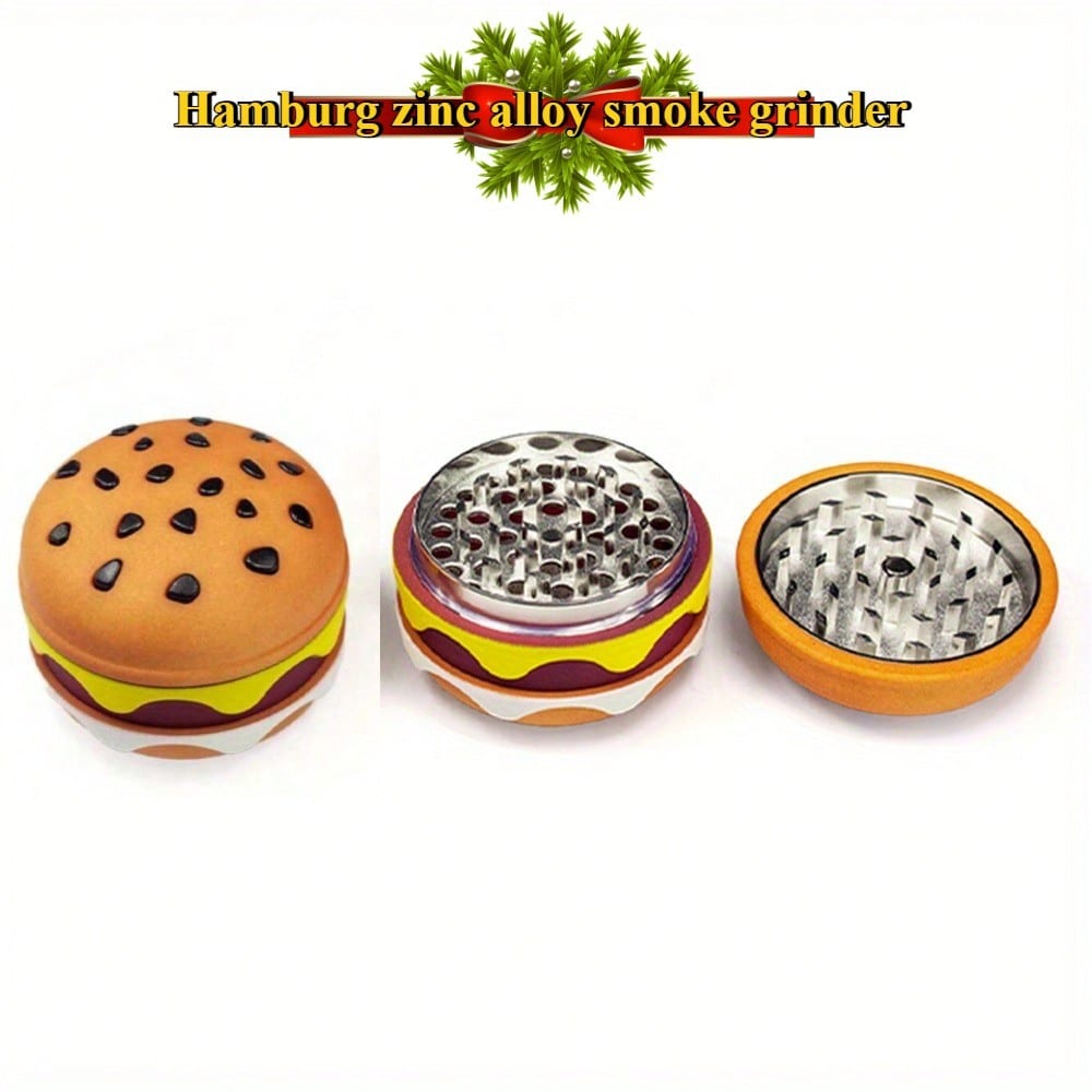 4-Layer Metal Burger Spice Grinder, Creative And Cute Hamburger Manual Vanilla Grinder, Suitable For Daily Use In The Kitchen, Creative Christmas & Anniversary Gift For Boyfriend And Girlfriend