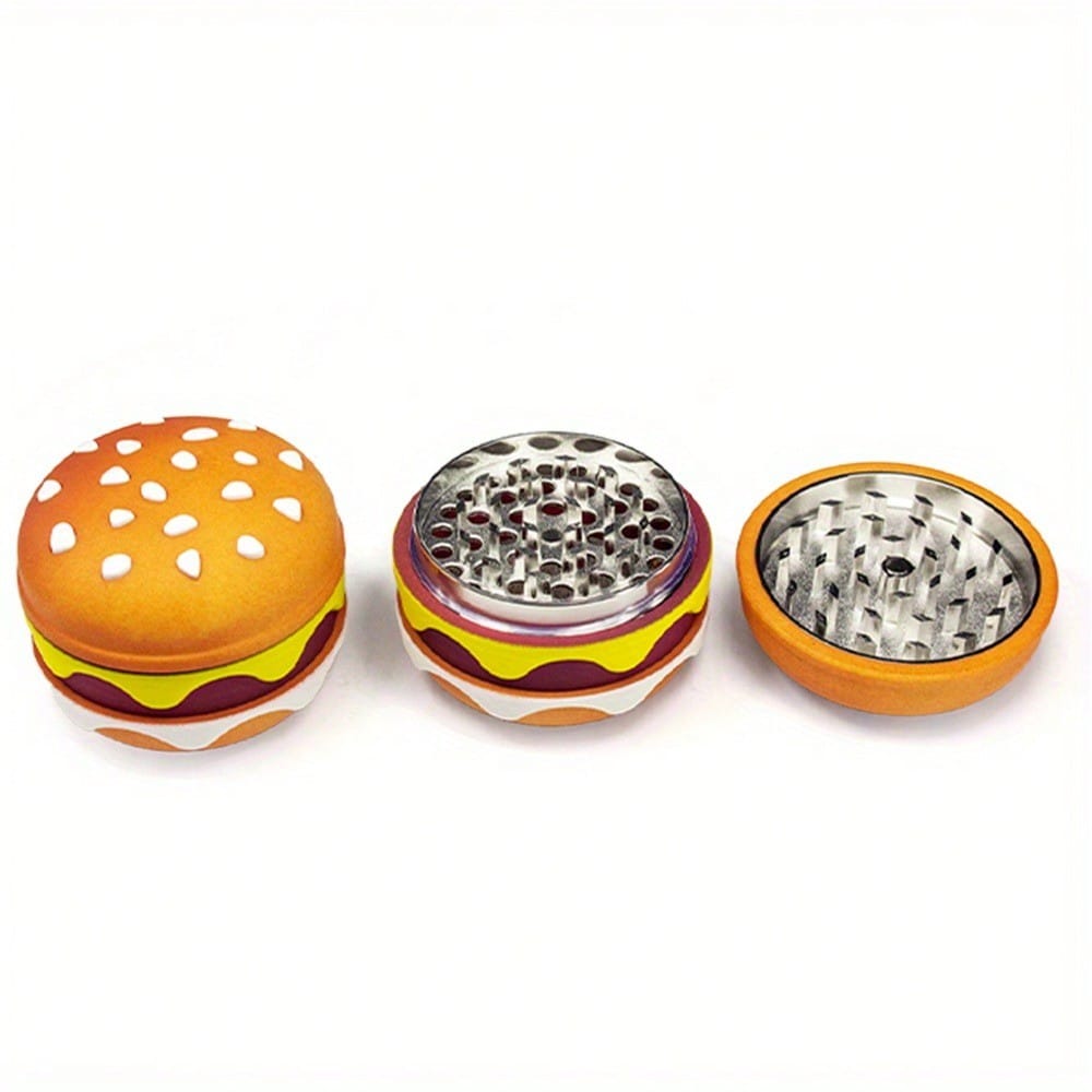 4-Layer Metal Burger Spice Grinder, Creative And Cute Hamburger Manual Vanilla Grinder, Suitable For Daily Use In The Kitchen, Creative Christmas & Anniversary Gift For Boyfriend And Girlfriend